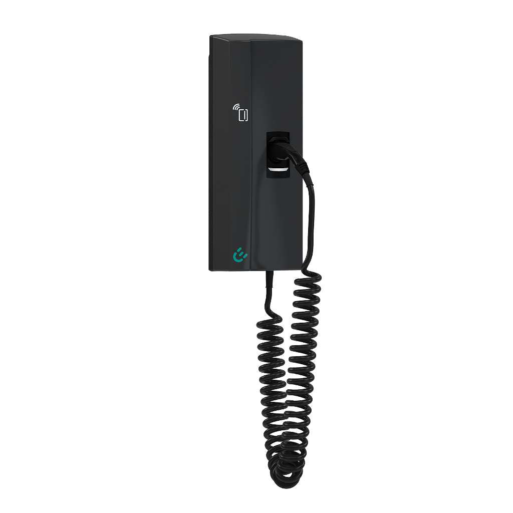Compleo SOLO smart cable mit Spiralkabel, Ansicht von der Seite