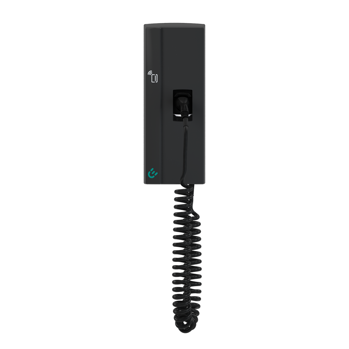 Compleo SOLO smart cable 11 kW Wallbox mit 6,5-m-Spiralkabel, Frontansicht