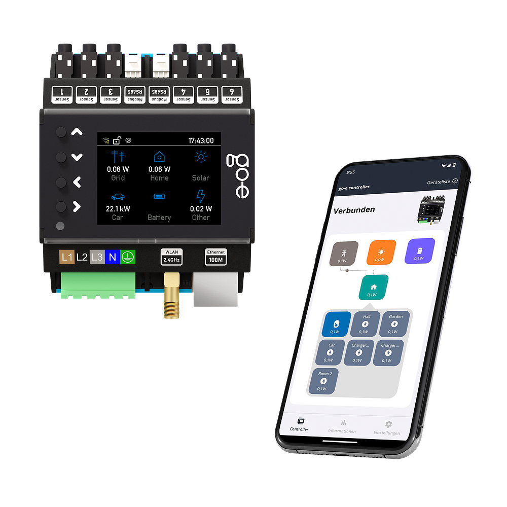 go-e Controller per gestire la ricarica con surplus fotovoltaico e il bilanciamento dinamico del carico delle wallbox go-e