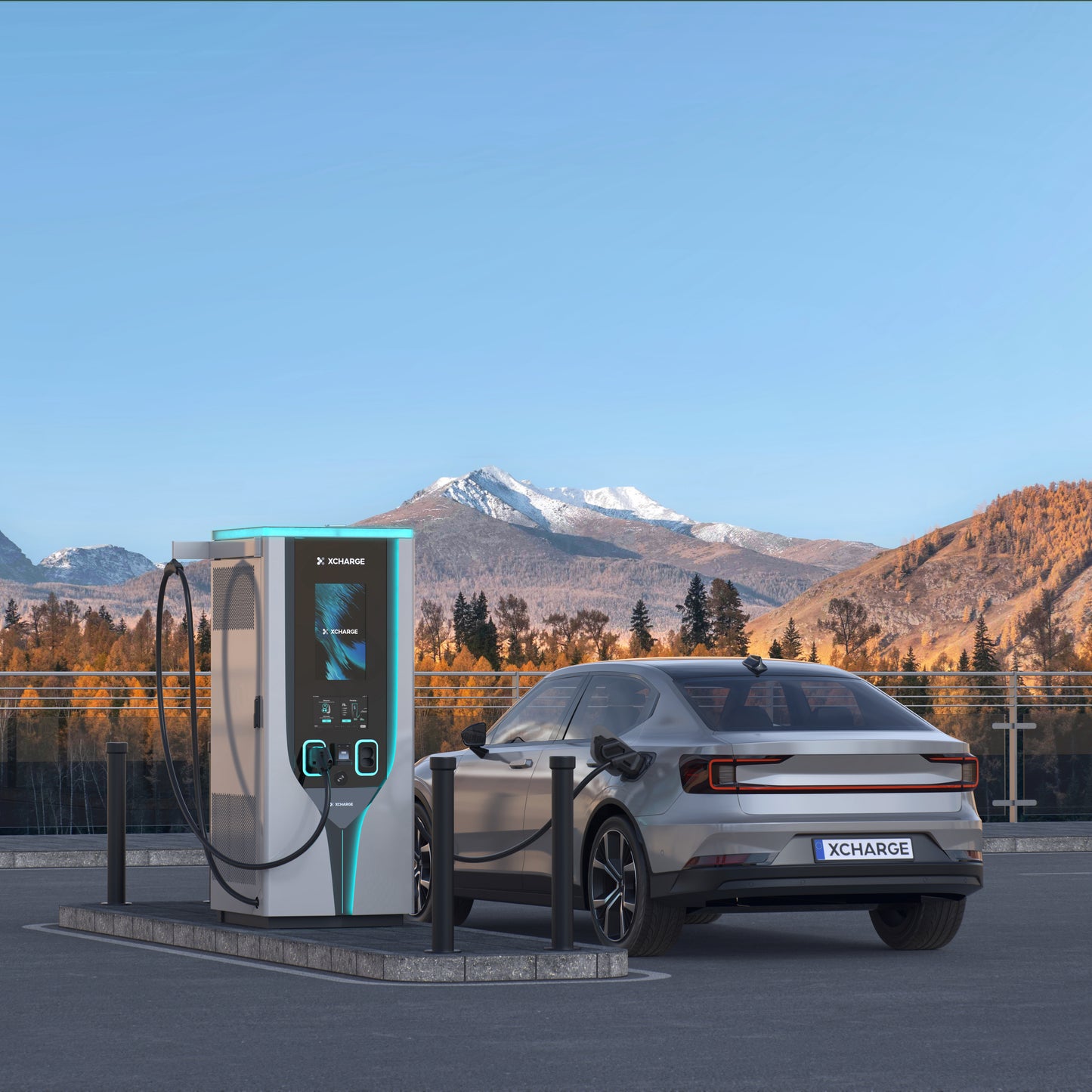 XCharge C7 400 kW mit 2 x 5.5m CCS flüssig. gekühlt