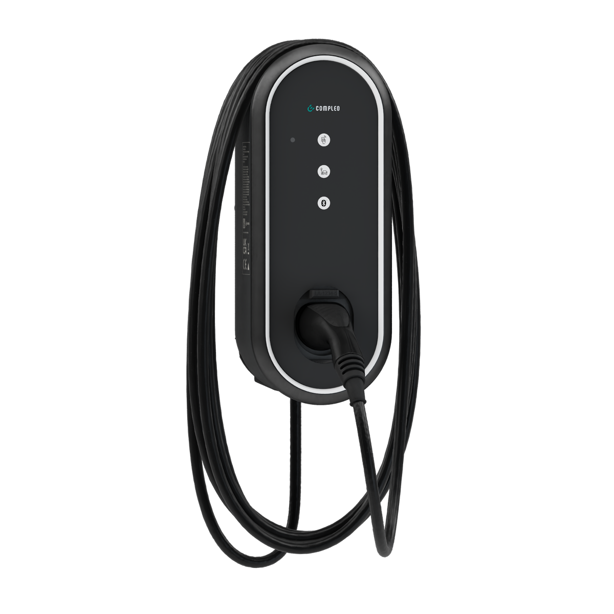 Wallbox Compleo eBOX professional cable 22 kW con cavo Tipo 2 da 6,5 m, vista frontale