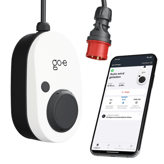 go-e Charger Gemini flex 22 kW mobile Wallbox mit Typ-2 Buchse, CEE 32 A Anschluss, App-Steuerung und WLAN für flexibles Laden von Elektroautos